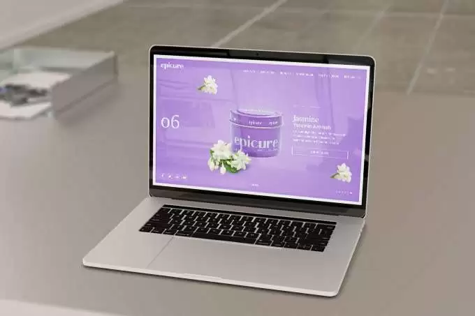 Epicure web sitesi projesini anlatan liste görseli, fotoğrafta gözleri kapalı bir kadın yakın çekim yüzü kadrajda olacak şekilde görülmektedir.