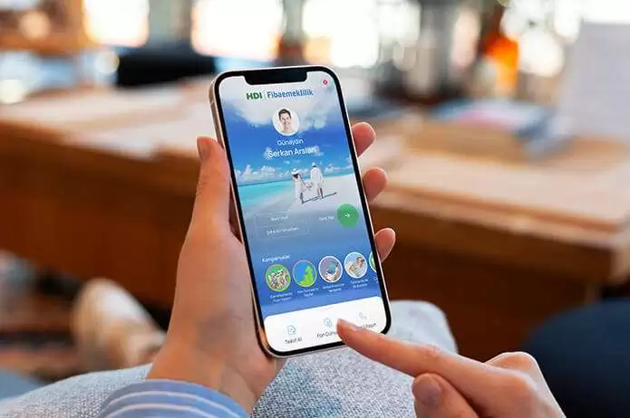 Fiba emeklilik mobil uygulamasının görüntüsü