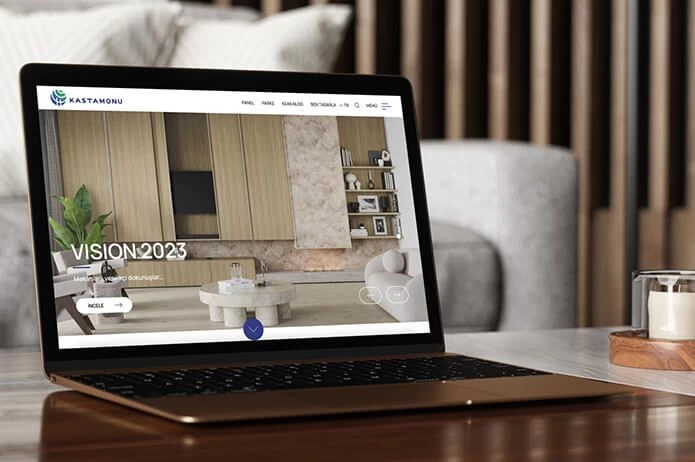 Kastamonu Entegre web sitesi projesini anlatan proje liste görseli, Kastamonu Entegre ürünleri ile dolu bir oda resmi