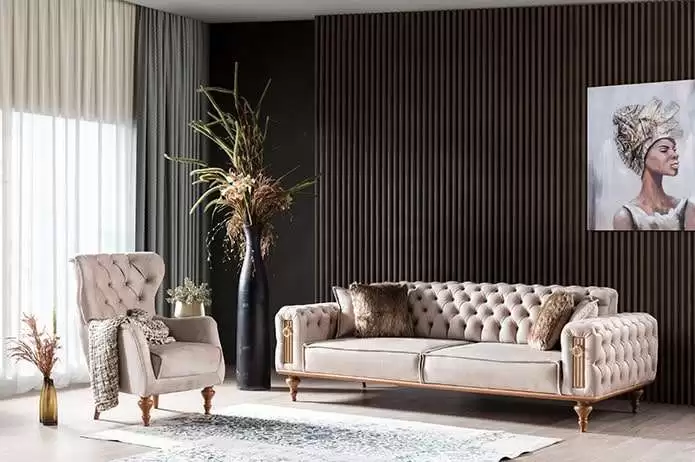 Weltew mobilya web sitesi projesini anlatan liste görseli, fotoğrafta  1 adet 2 kişilik koltuk, 1 adet berjer den oluşan weltew üretimi oturma odası bulunmaktadır.