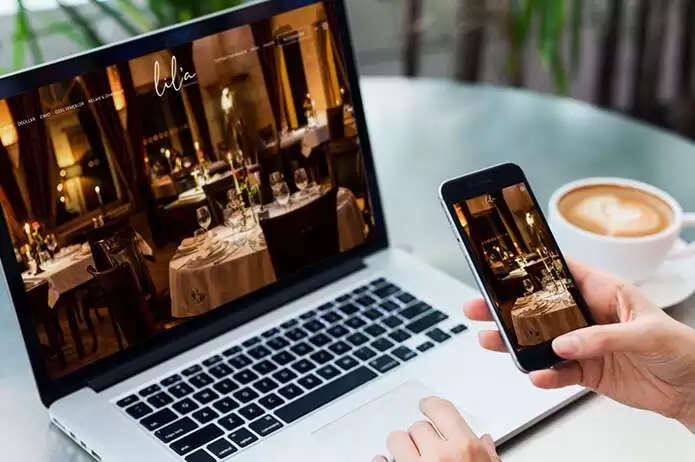 Lil-a web sitesi banner görseli, çok lüks bir restourant dan görünüm